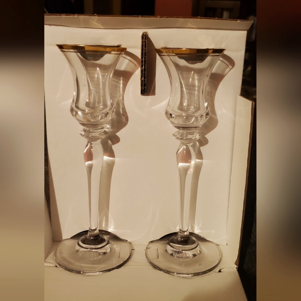 Mikasa Jamestown Crystal Candle Holders (2)